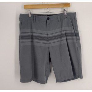 Hurley Phantom Striped Gray Hybrid Boardshorts Summer Beach Surf Skate Mens W 34